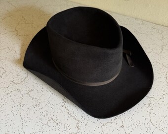 1980s Vintage Resistol El Paso 4x Beaver Black Cowboy Western Hat