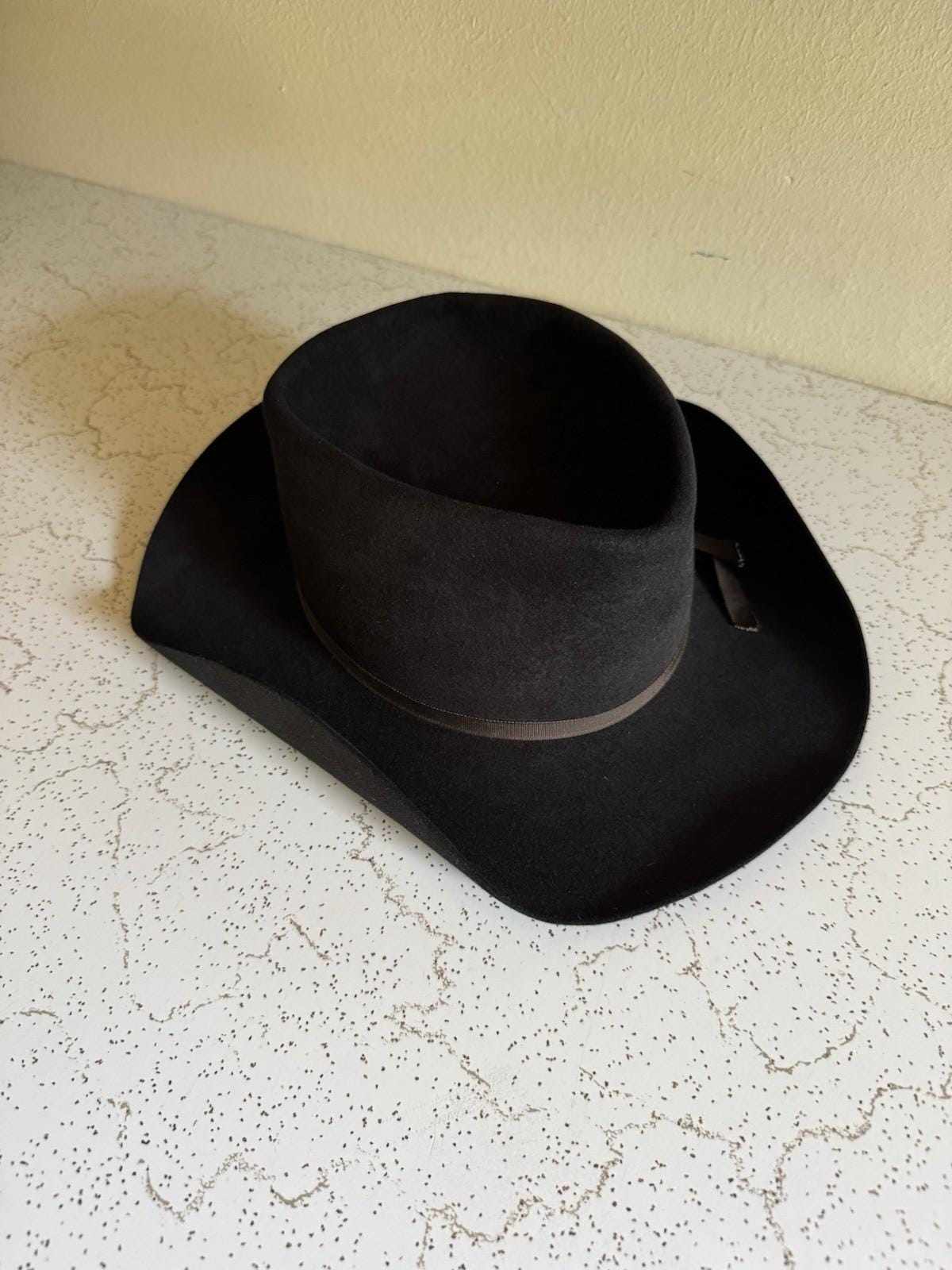1980s Resistol El Paso 4x Black Western Hat, Cowboy Rodeo USA