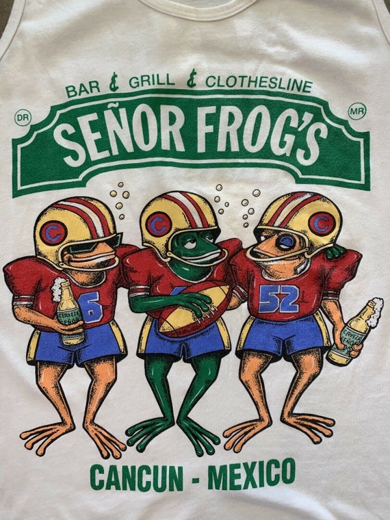 SeÑor Frog S Tank Top Cancun Mexico Shirt Spring Break Beach Surf Beer Football Vintage 80s Hawaiian Aloha Surfer Cabana