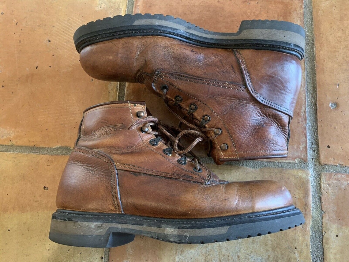 90s RED WING Work Boots Steel Toe Lace Up Ansi Z41 Pt91 2222 | Etsy