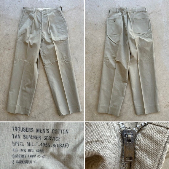 1962 Vtg US Army USAF Khaki Chino W 32 L 31 All C… - image 1