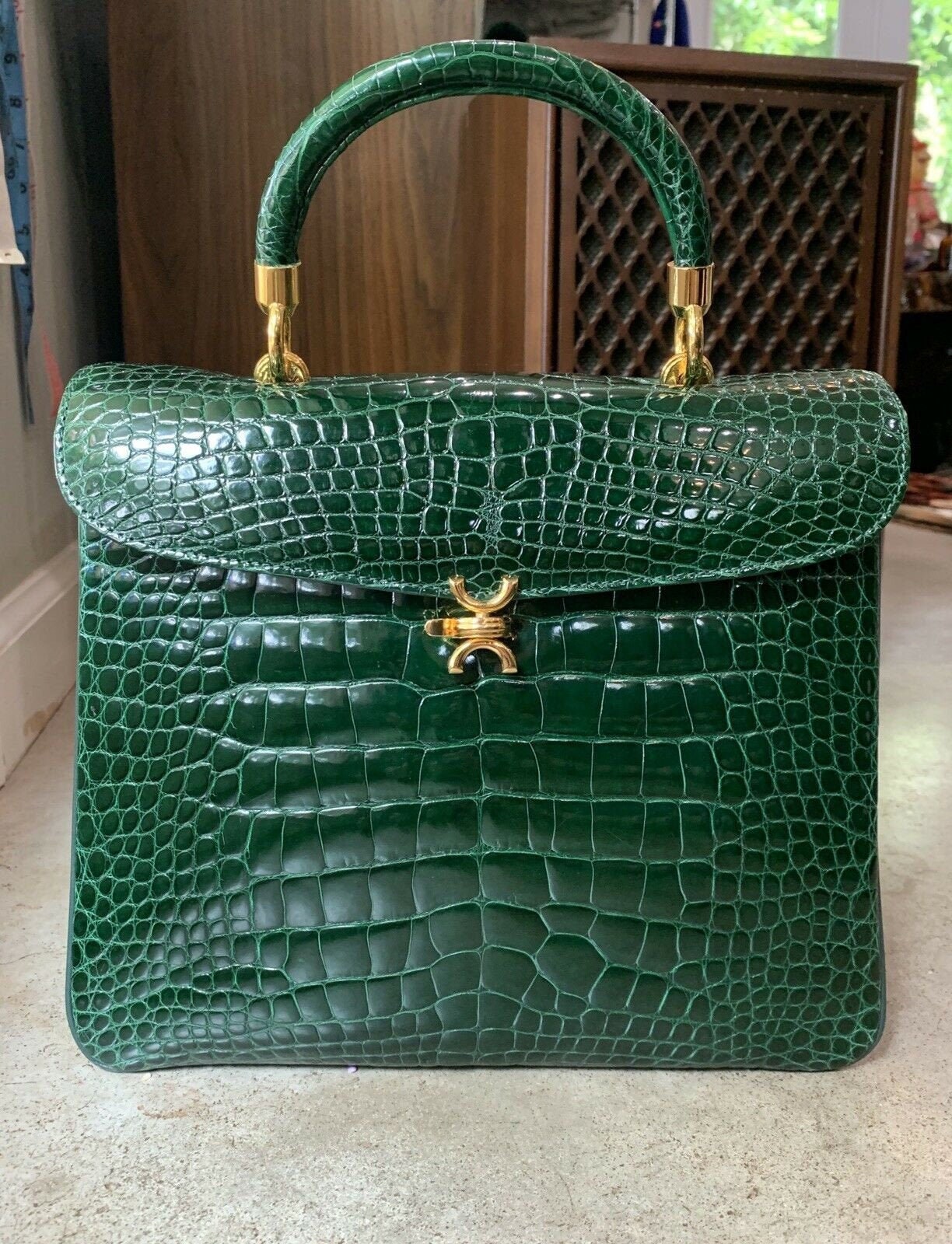 KWANPEN Alligator Belly Leather PURSE 80s 90s Luxury Handbag 