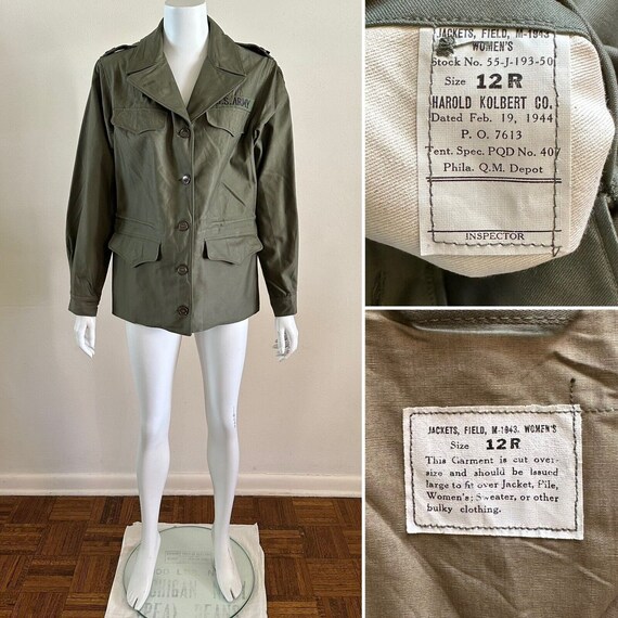1940s Woman's US Army M1943 Field Jacket Size 12 R W/ Hood