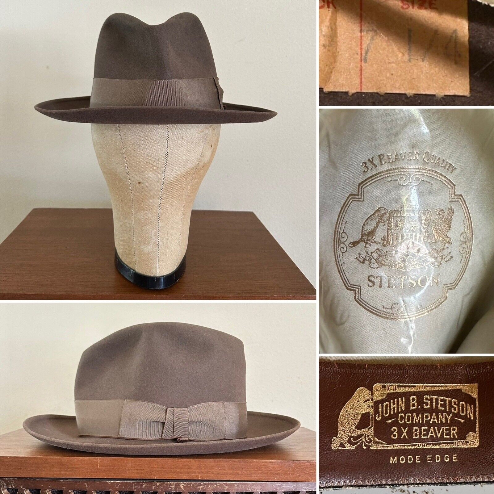 帽子 vintage STETSON OPEN ROAD 3XBEAVER 7 1/4 Sold at Auction: Vintage Stetson 3X Beaver Open Road Hat 7 1
