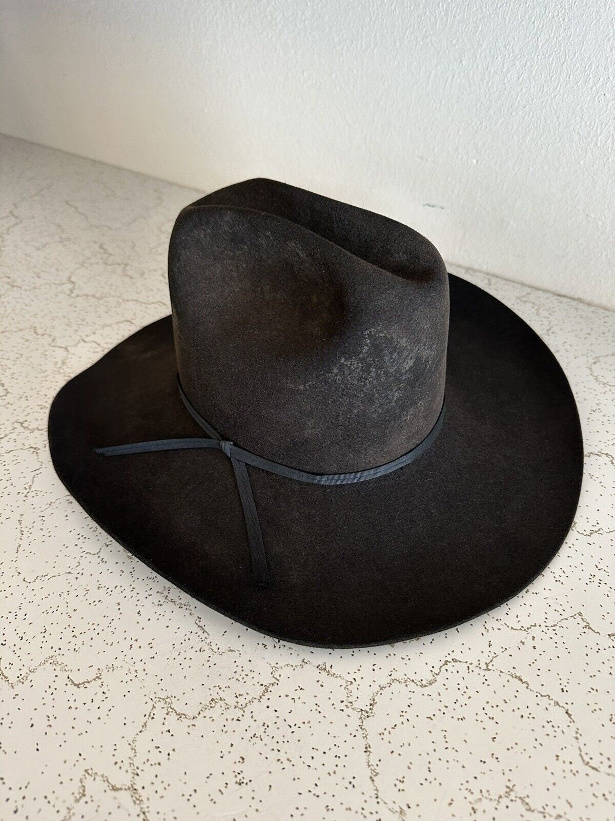 Resistol 4xxxx Beaver long oval hat 1980s Vintage Resistol El Paso 4x Beaver Black Cowboy  main image 2