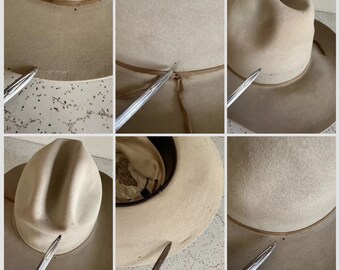 1960s Stetson 3X Cowboy Hat, Last Drop - Size 7 1/8 Long Oval