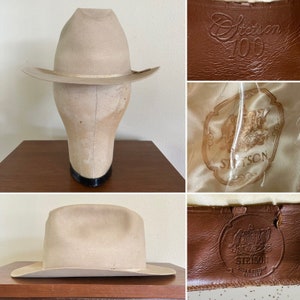 1950s Stetson 100X Beaver Cowboy Hat, Shudde Bros, Size 7 1/4