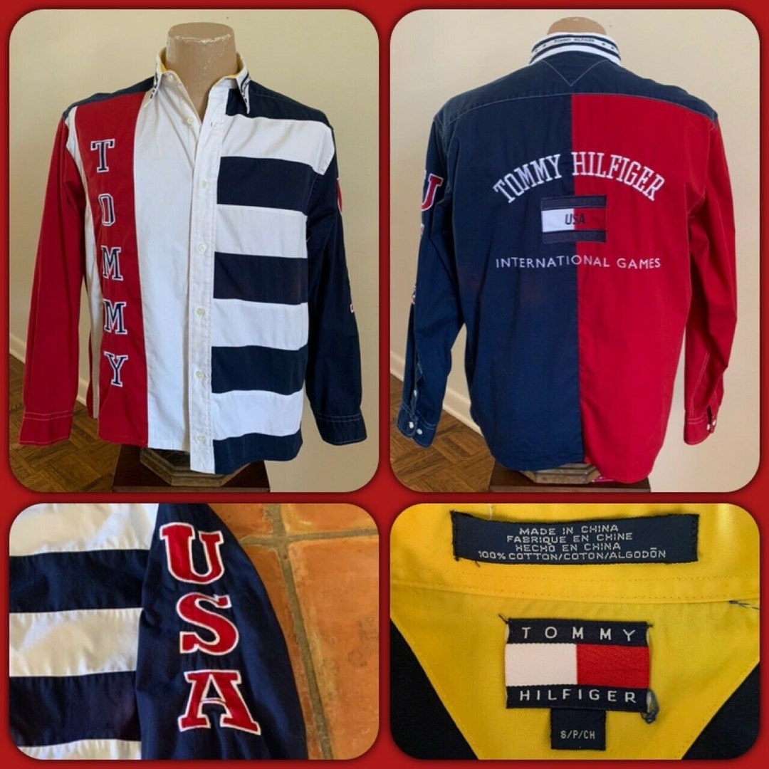 Vintage 1996 Tommy Hilfiger International Games USA Colorblock 