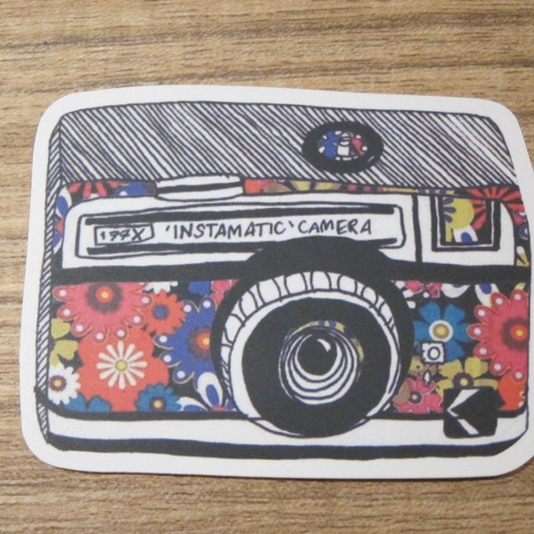 Flower Camera Sticker, 100% Waterproof Vinyl Sticker, Pop Culture Sticker