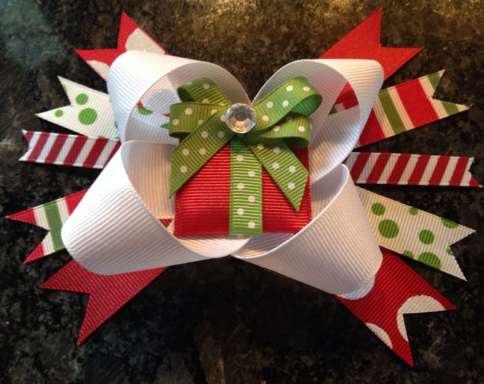 Christmas Hair Bow Etsy