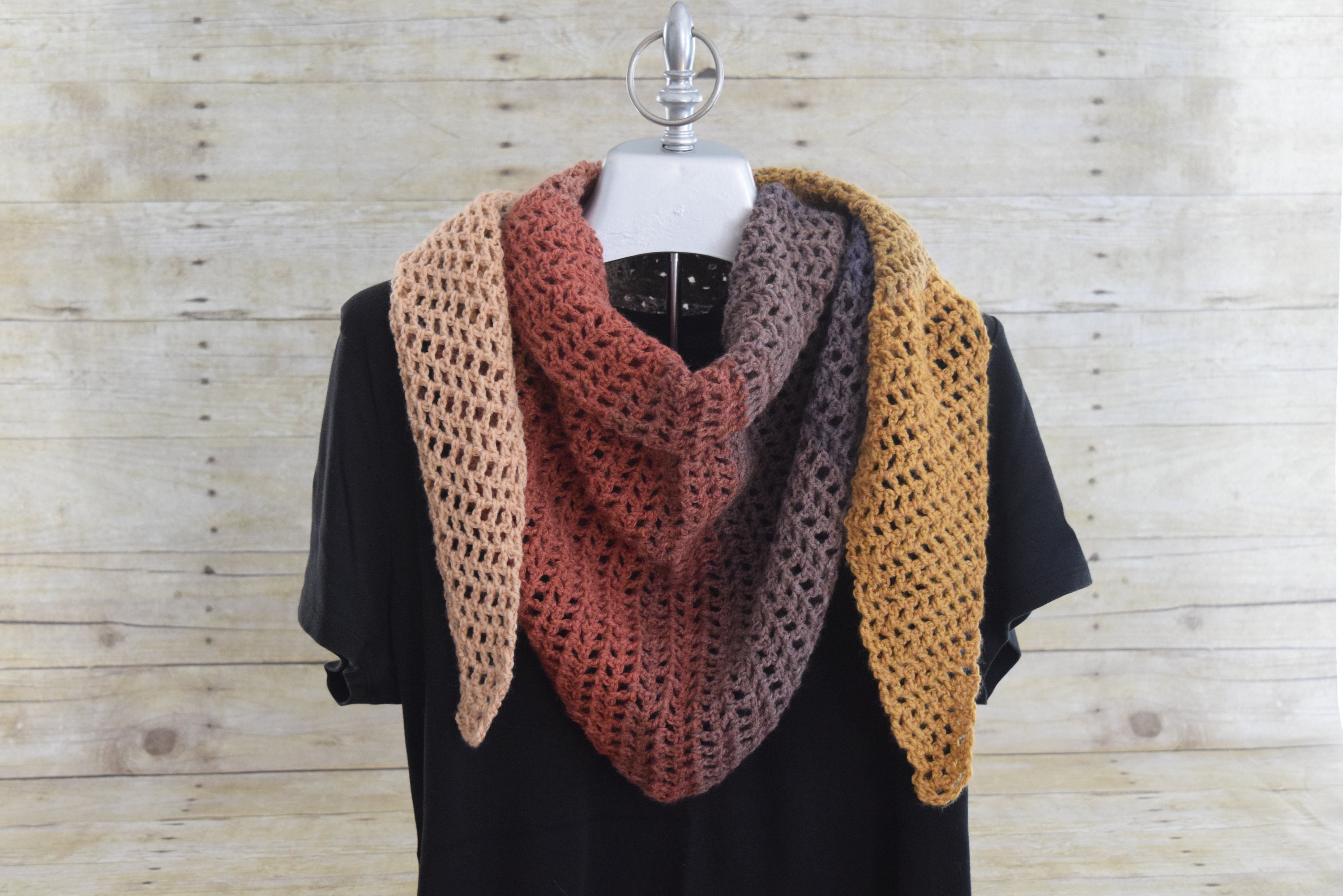 Crochet Triangle Scarf Etsy Crochet scarf boho pattern fringe mesh triangle visit choose