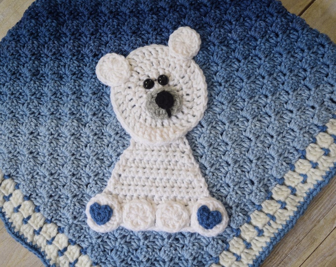 Polar Bear Baby Blanket Etsy