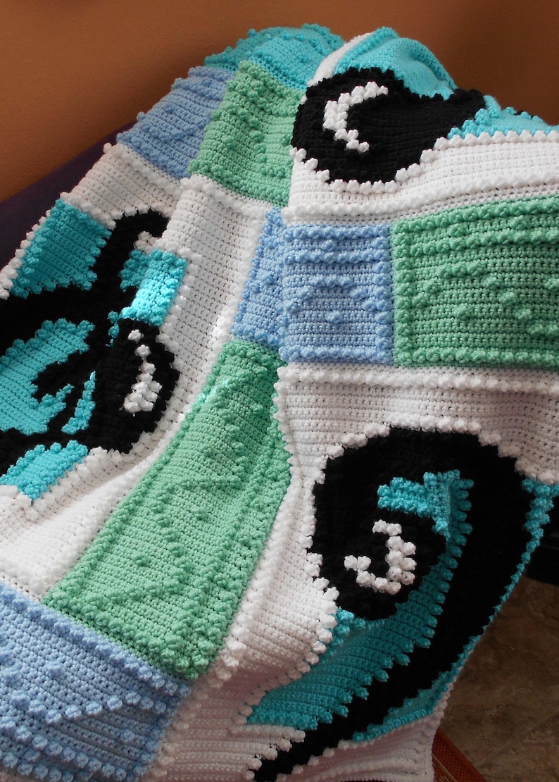 MUSIC pattern for crocheted blanket image 2