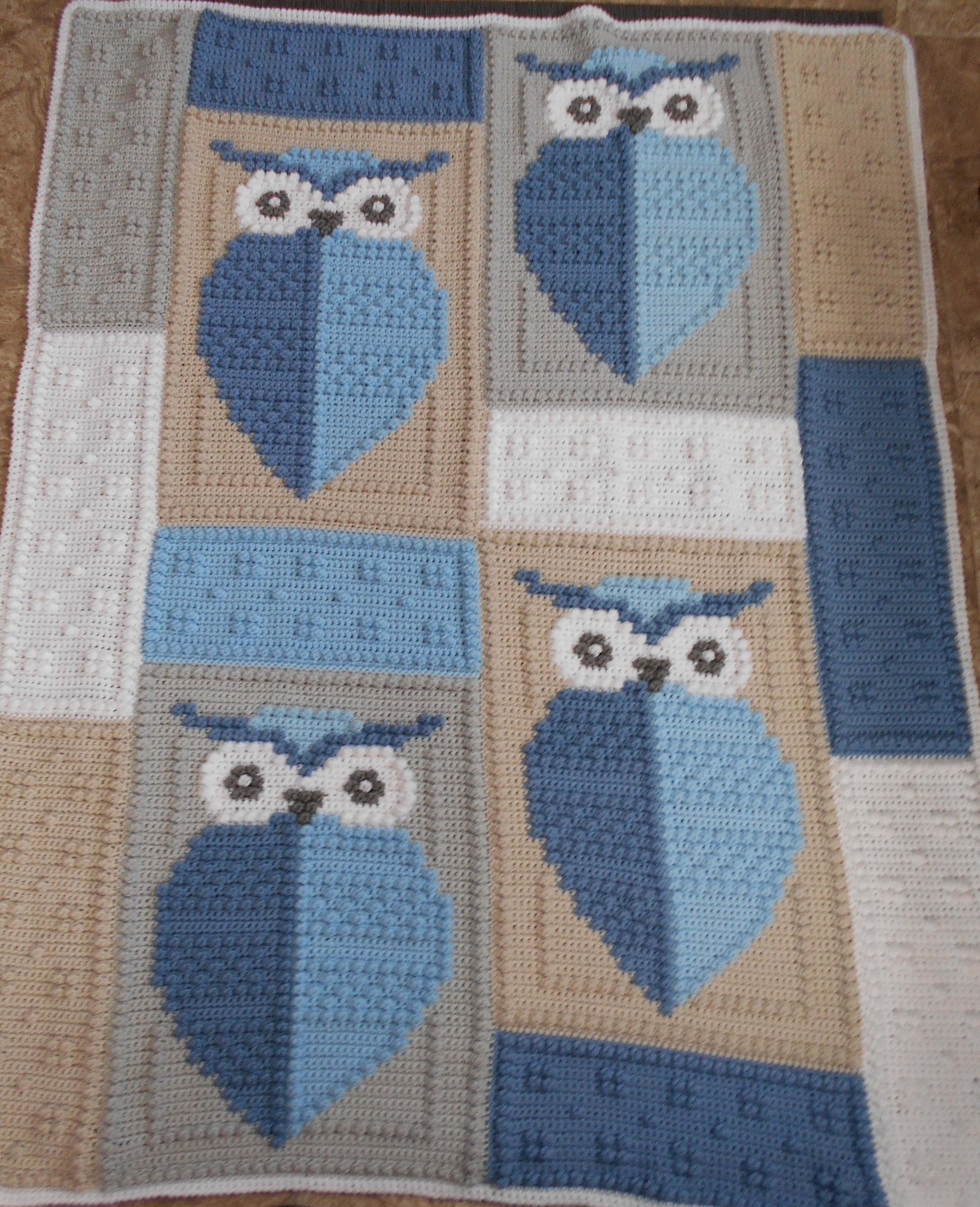 OWL pattern for crocheted blanket