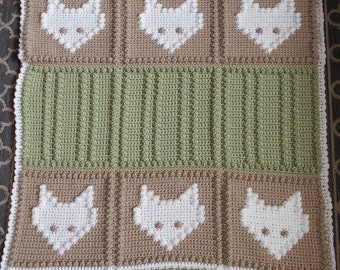 FOXES pattern for crocheted blanket