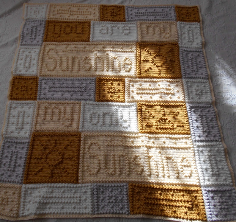SUNSHINE pattern for crocheted blanket image 1