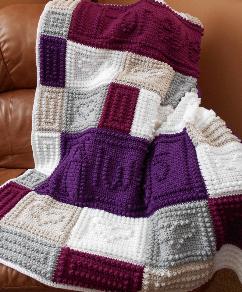 FOREVER pattern for crocheted blanket. image 2