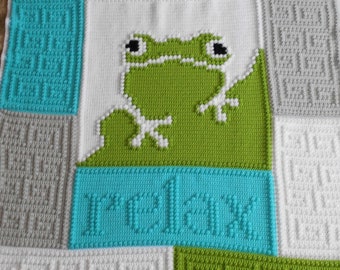 RELAX pattern for crocheted blanket