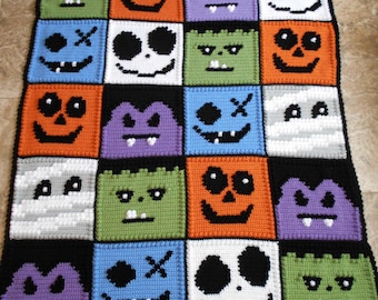 SPOOKY pattern for crocheted blanket