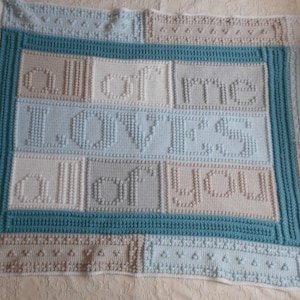 LOVES pattern for crocheted blanket