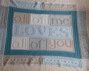 LOVES pattern for crocheted blanket