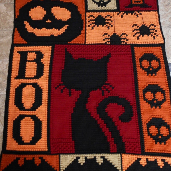 HALLOWEEN pattern for crocheted blanket