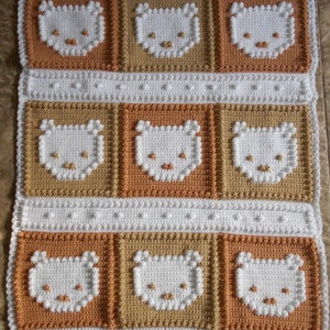 BEARS pattern for crocheted blanket image 1