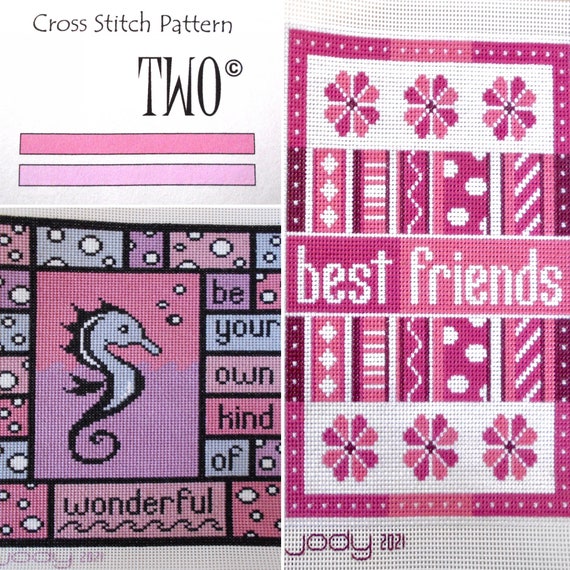 Cross Stitch Pattern TWO chart and instructions Etsy