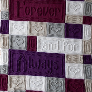 FOREVER pattern for crocheted blanket.