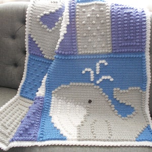 WHALE pattern for crocheted blanket image 2