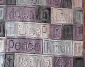 PSALMS 4:8 pattern for crocheted blanket