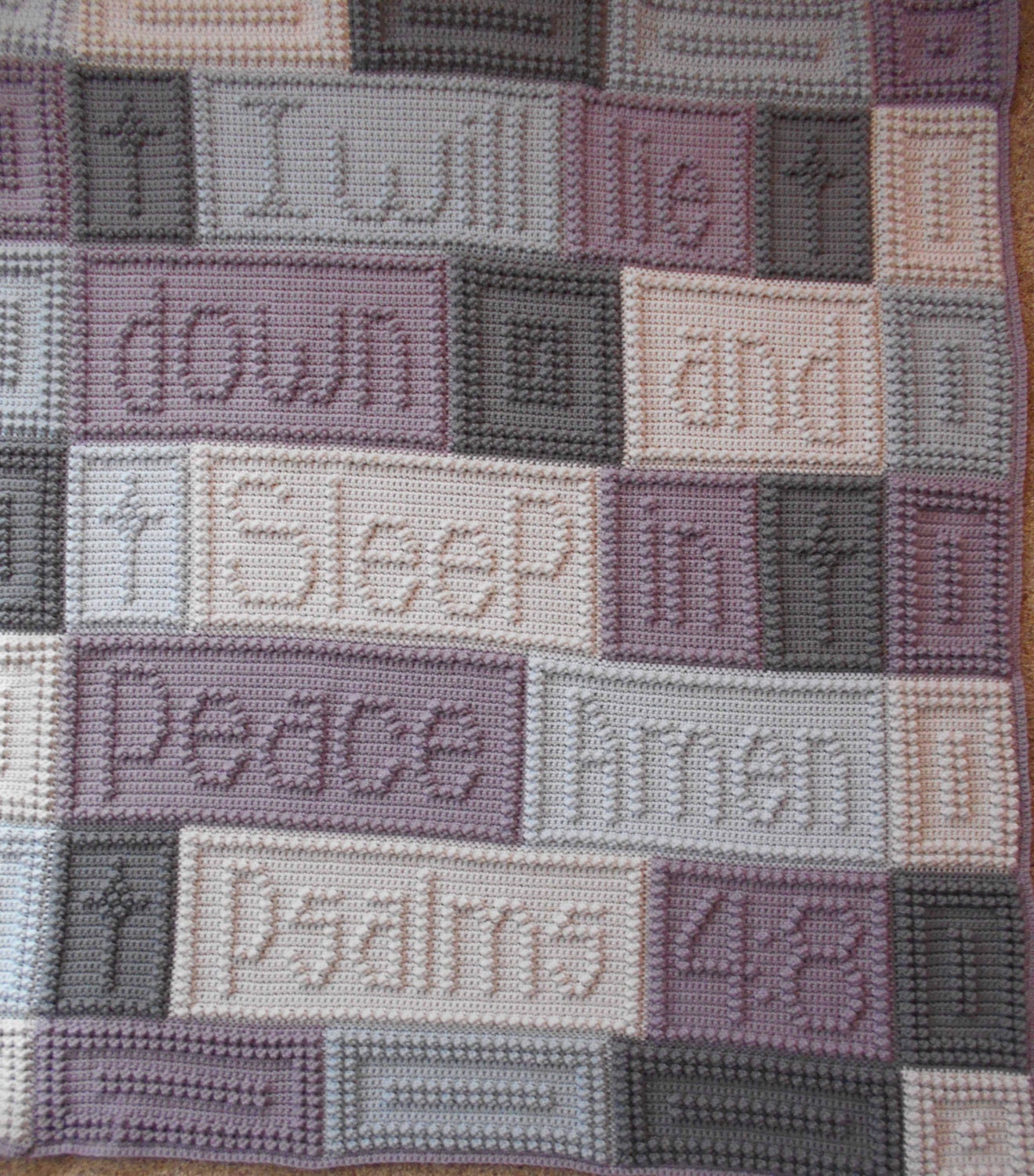 PSALMS 4:8 pattern for crocheted blanket