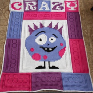 CRAZY pattern for crocheted blanket image 1