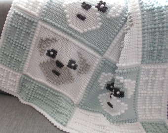 DOGGY pattern for crocheted blanket
