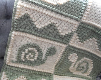 SNAILS pattern for crocheted blanket