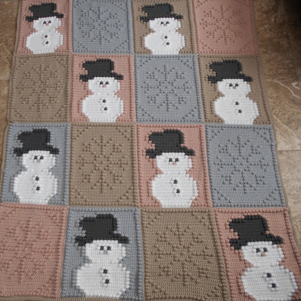 SNOW DAY pattern for crocheted blanket