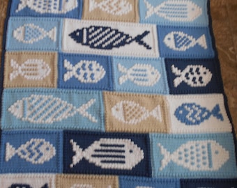 FISHY Häkeldecke Muster