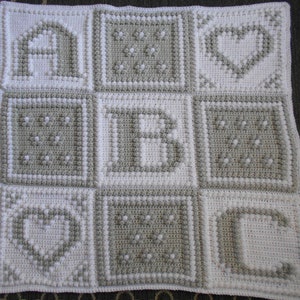 ABC pattern for crocheted blanket