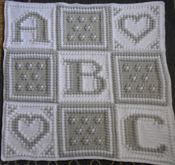 ABC Pattern for Crocheted Blanket Etsy Canada