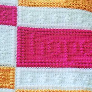 HOPE, FAITH and LOVE pattern for crocheted blanket image 2