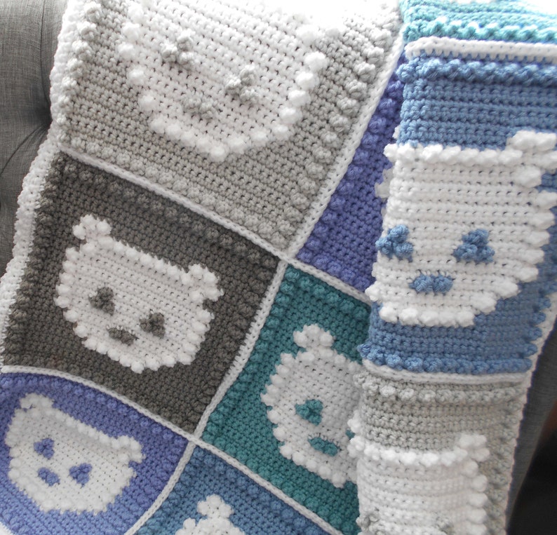 BEARS pattern for crocheted blanket image 4