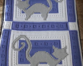 PURRFECT PAIR Muster für gehäkelte Decke