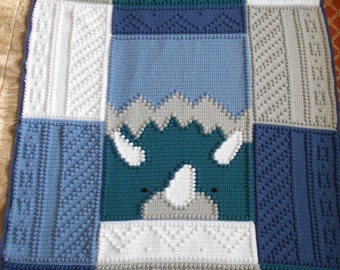 DINOSAUR pattern for crocheted blanket