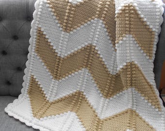 CHEVRON Muster für gehäkelte Decke