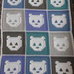 BEARS pattern for crocheted blanket image 3