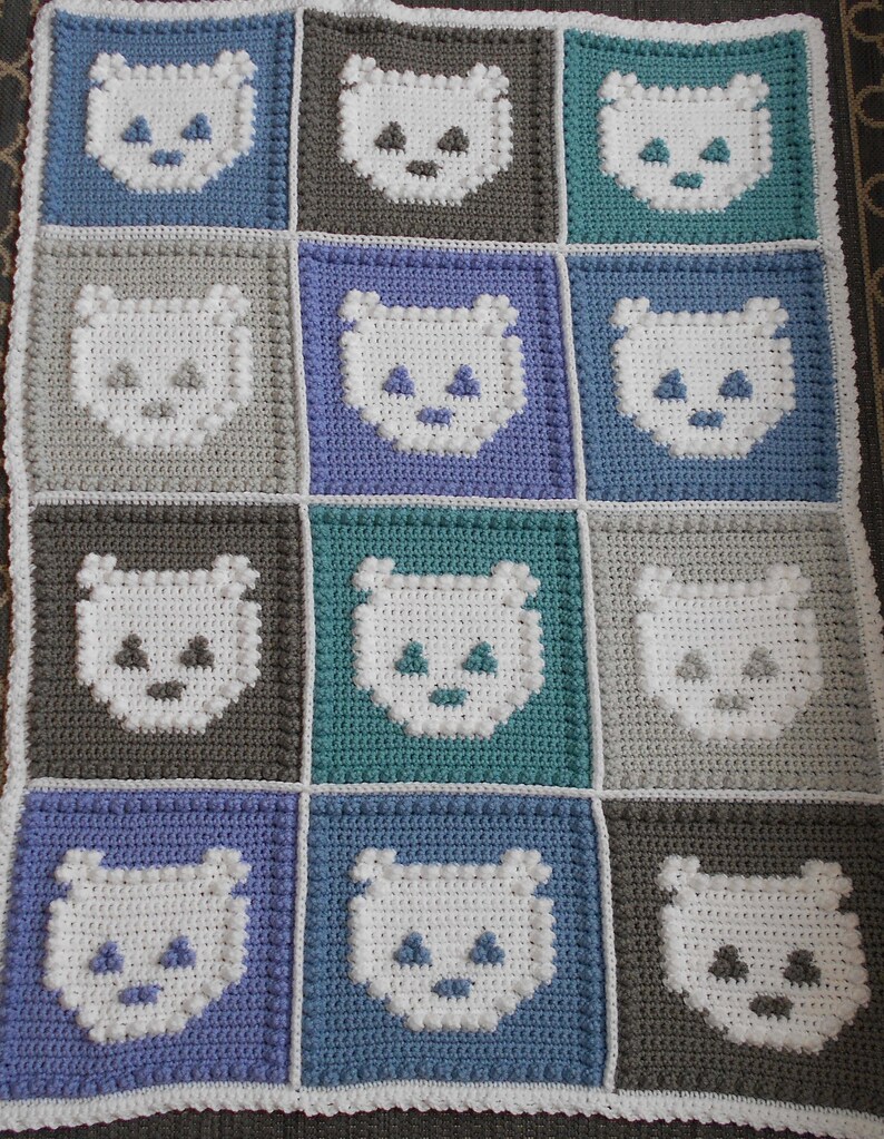 BEARS pattern for crocheted blanket image 3