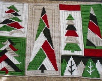 OH CHRISTMAS TREE pattern for crocheted blanket