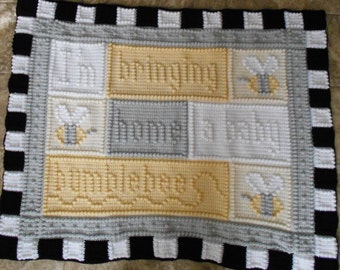 Modello BUMBLEBEE per coperta all'uncinetto