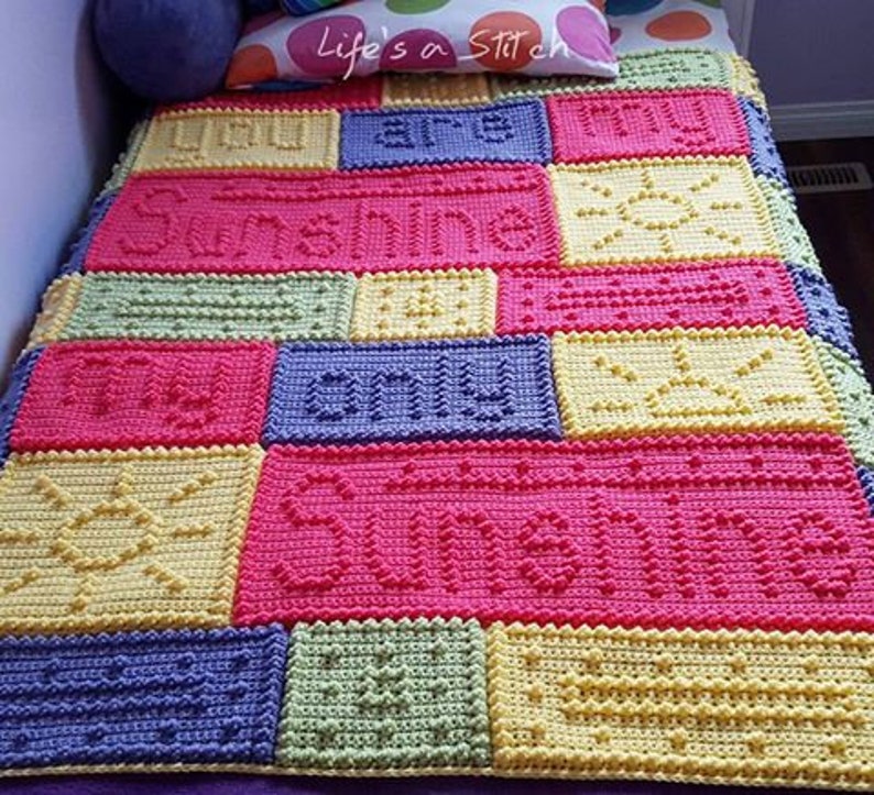 SUNSHINE pattern for crocheted blanket image 3