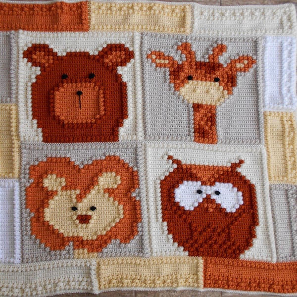 JUNGLE pattern for crocheted blanket